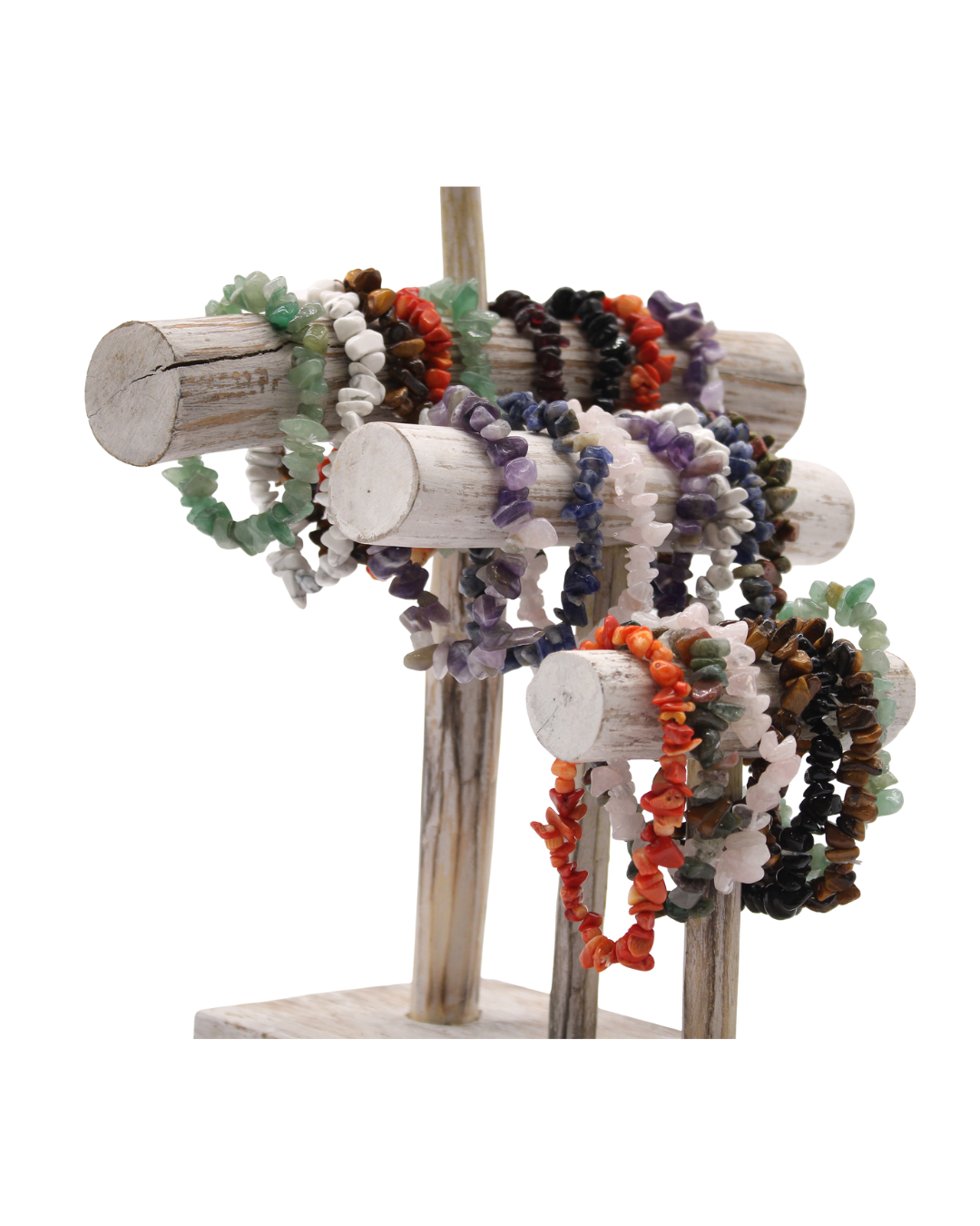 Kit de Pulseiras de Pedras Naturais Irregulares | 3 por 2 | Pulseiras Sortidas de Cristais Naturais