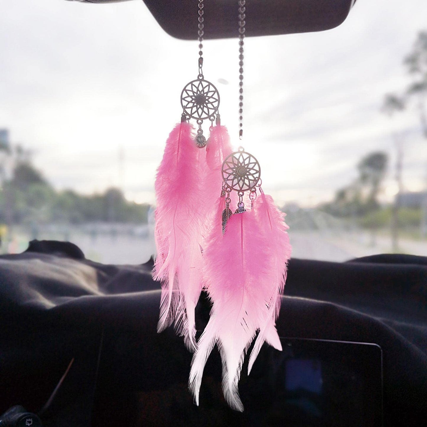 Mini Caça Sonhos para Carro - Rosa