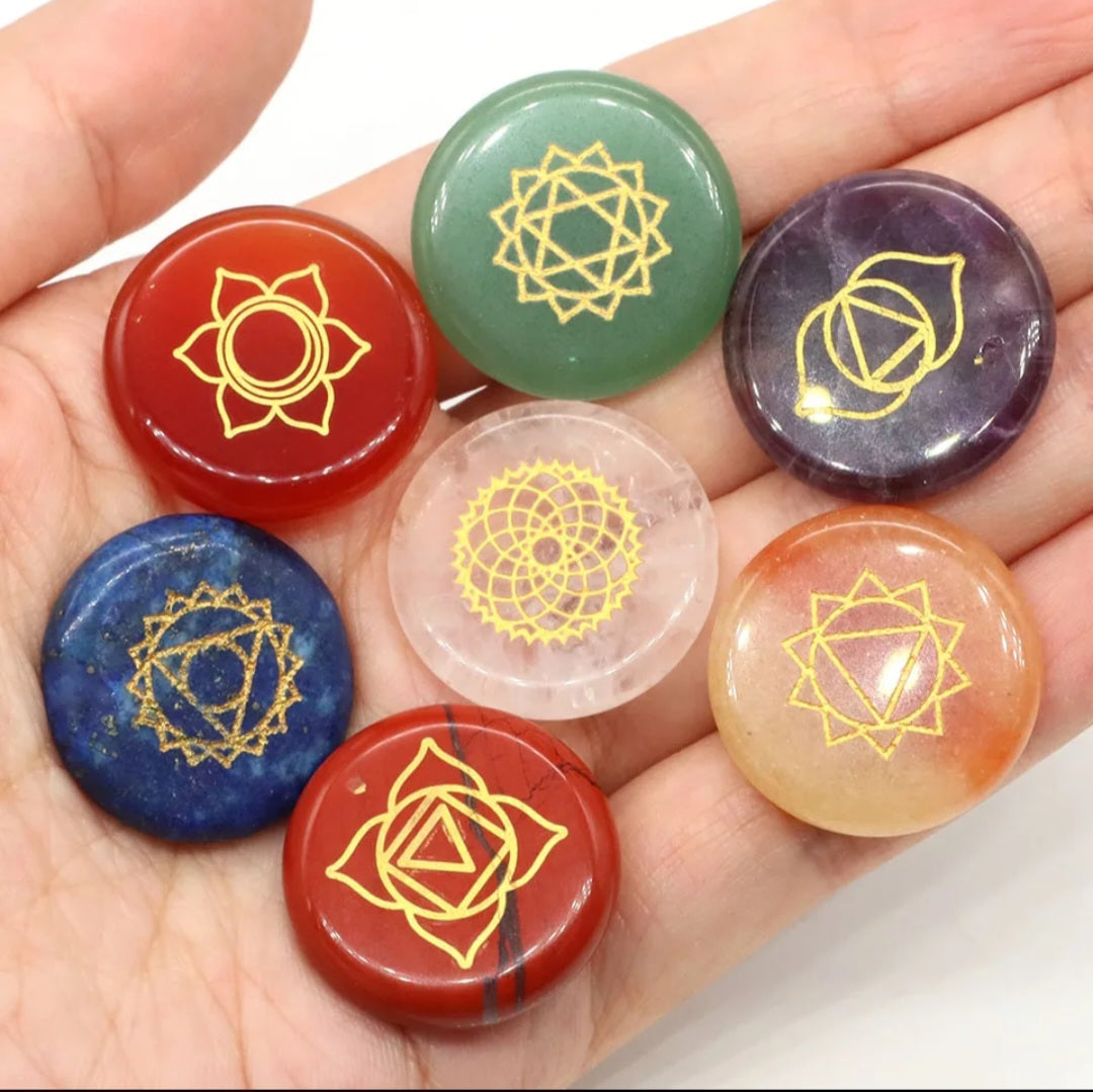 Conjunto Pedras Gravadas 7 Chakras