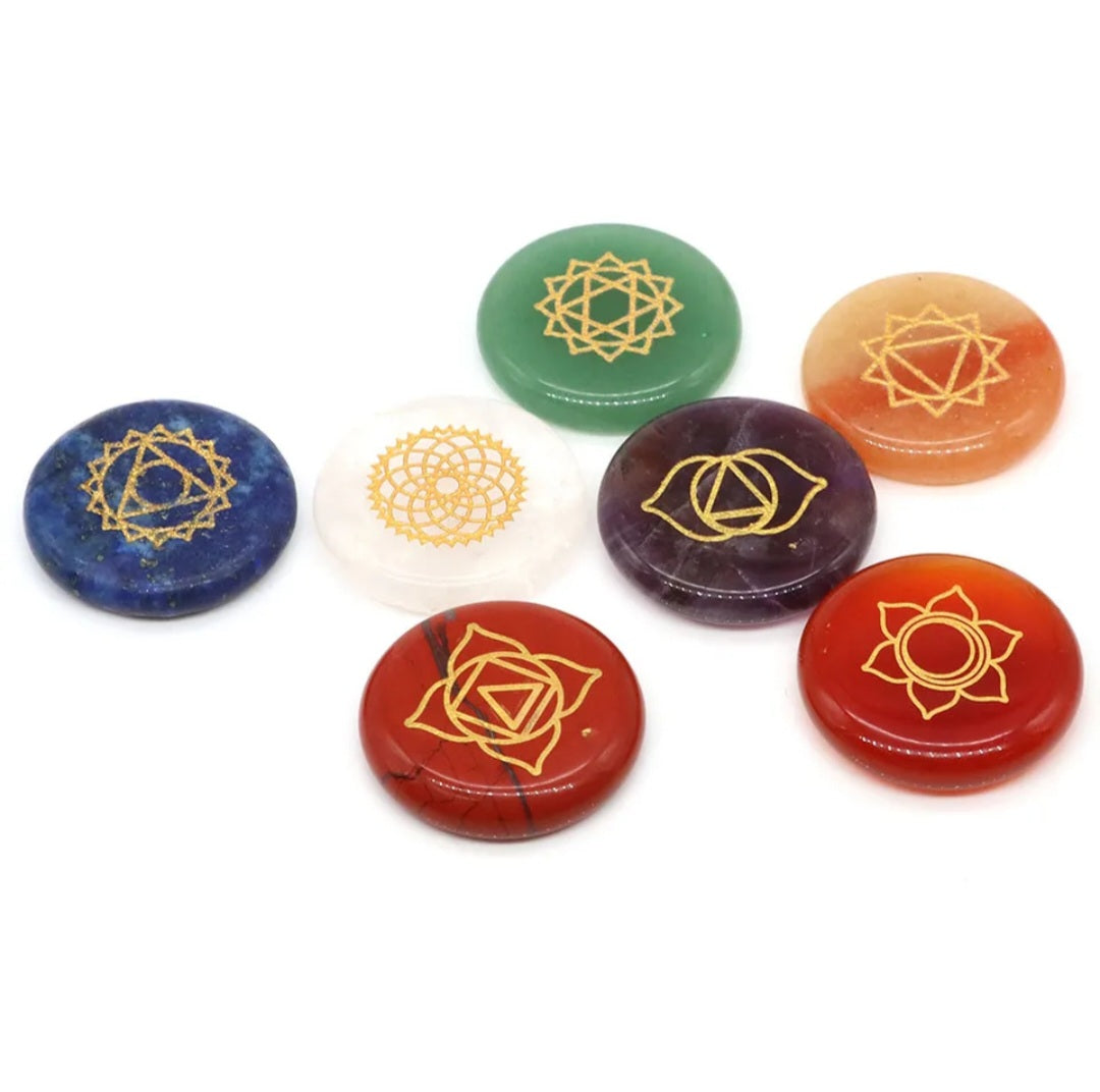 Conjunto Pedras Gravadas 7 Chakras