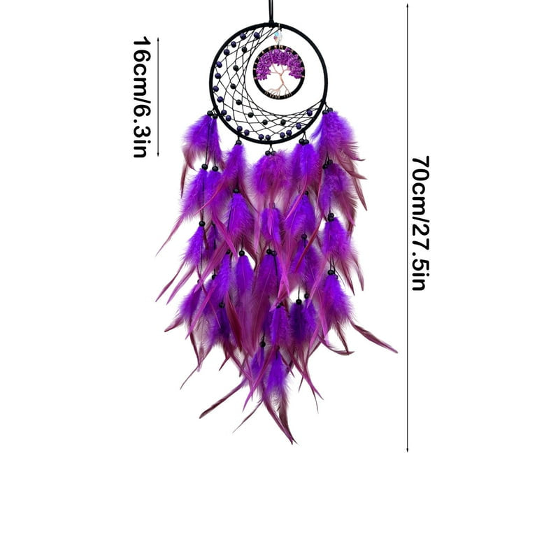 Caça Sonhos Lua com Árvore da Vida - Roxo