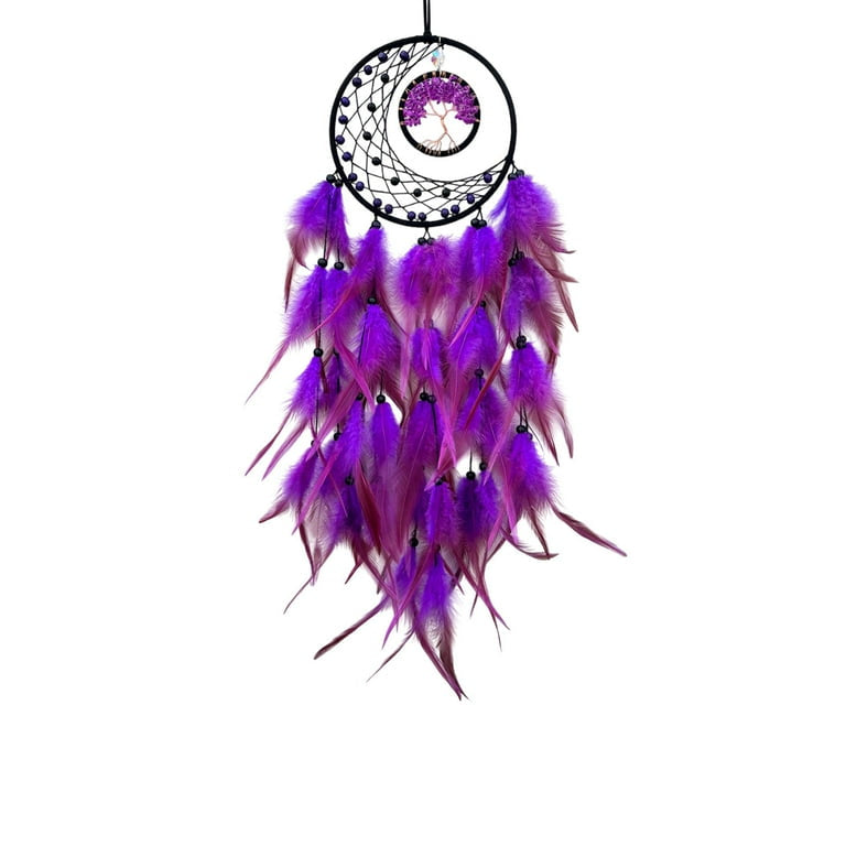 Caça Sonhos Lua com Árvore da Vida - Roxo