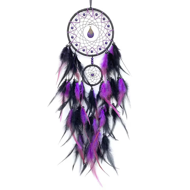 Caça Sonhos com Pingente - Roxo e Preto