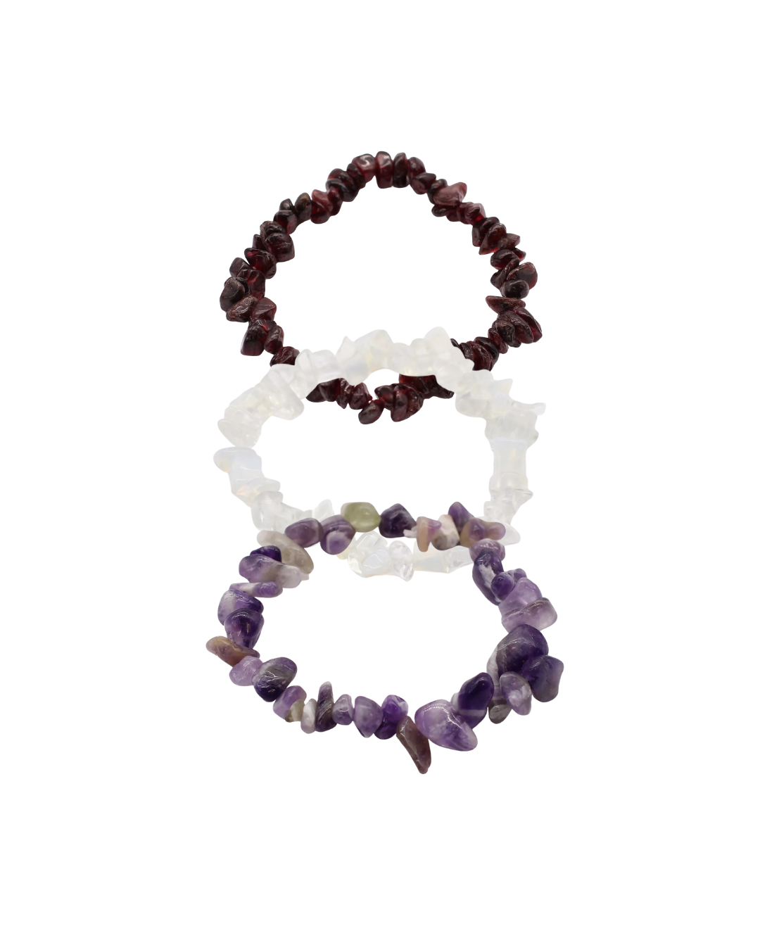 Kit de Pulseiras de Pedras Naturais Irregulares | 3 por 2 | Pulseiras Sortidas de Cristais Naturais