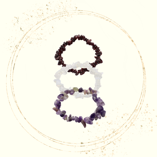 Kit de Pulseiras de Pedras Naturais Irregulares | 3 por 2 | Pulseiras Sortidas de Cristais Naturais