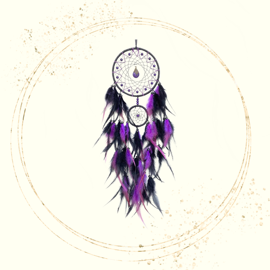 Caça Sonhos com Pingente - Roxo e Preto
