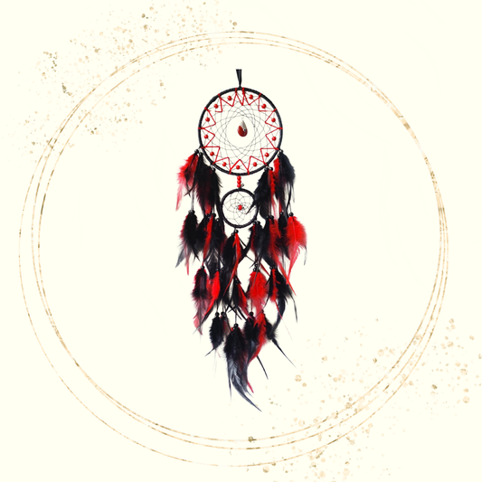 Caça Sonhos com Pingente - Vermelho e Preto