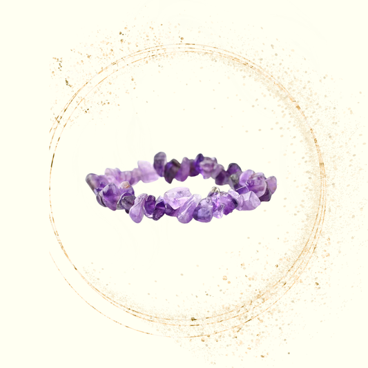 Pulseira de Ametista em Pedras Naturais Irregulares – Espiritualidade e Proteção