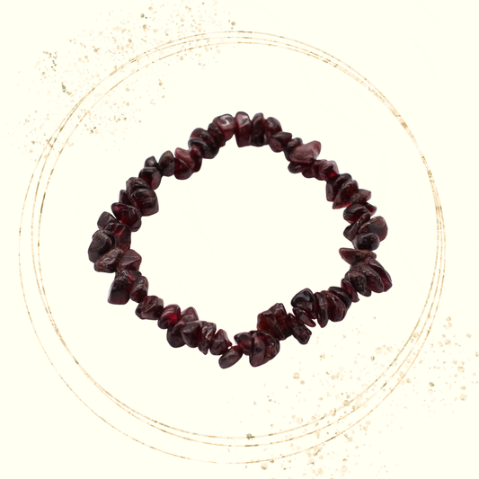 Pulseira de Granada em Pedras Naturais Irregulares – Espiritualidade e Proteção