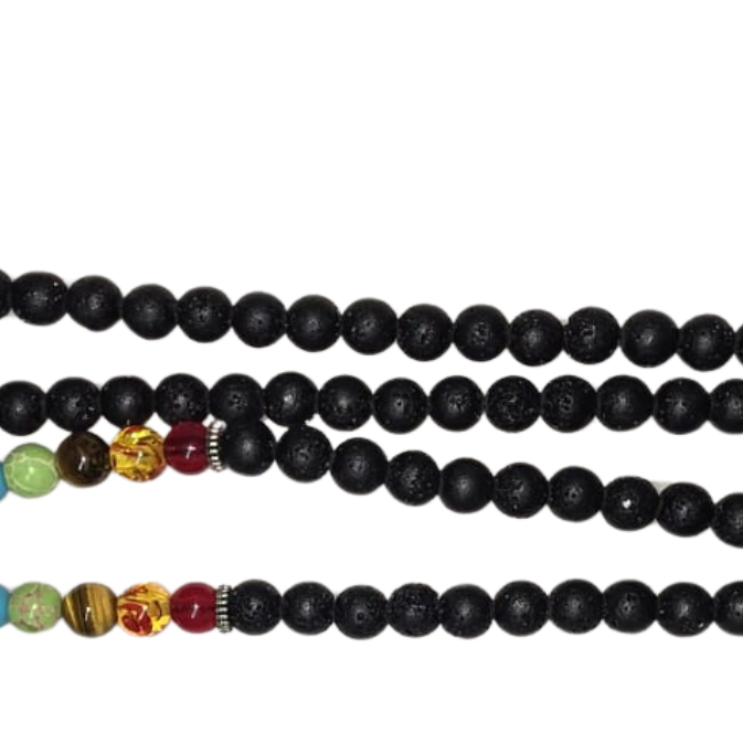 Japamala e pulseira vulcânica  7 chacras