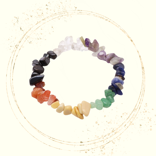 Pulseira dos 7 Chakras em Pedras Naturais Irregulares – Equilíbrio Energético e Harmonia