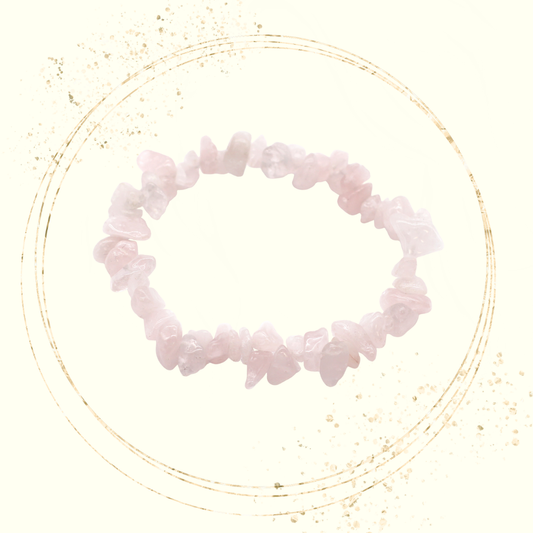 Pulseira de Quartzo Rosa em Pedras Naturais Irregulares – Amor e Harmonia