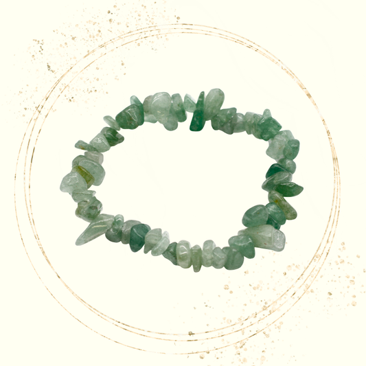Pulseira de Quartz Verde em Pedras Naturais Irregulares – Prosperidade e Harmonia