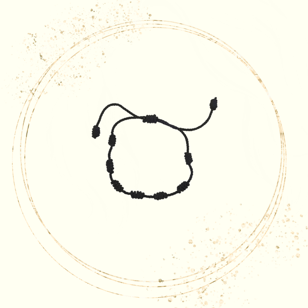 Pulseira de 7 Nós (Preto)
