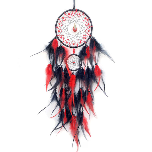 Caça Sonhos com Pingente - Vermelho e Preto