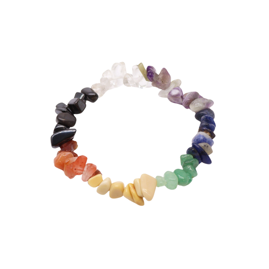 Pulseira dos 7 Chakras em Pedras Naturais Irregulares – Equilíbrio Energético e Harmonia