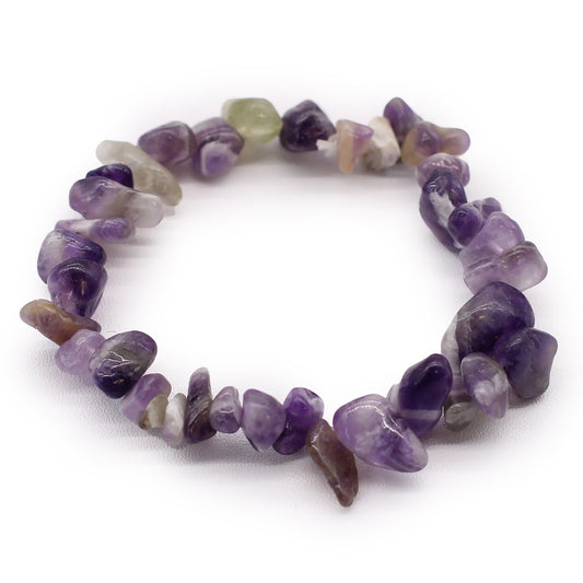Pulseira de Ametista em Pedras Naturais Irregulares – Espiritualidade e Proteção