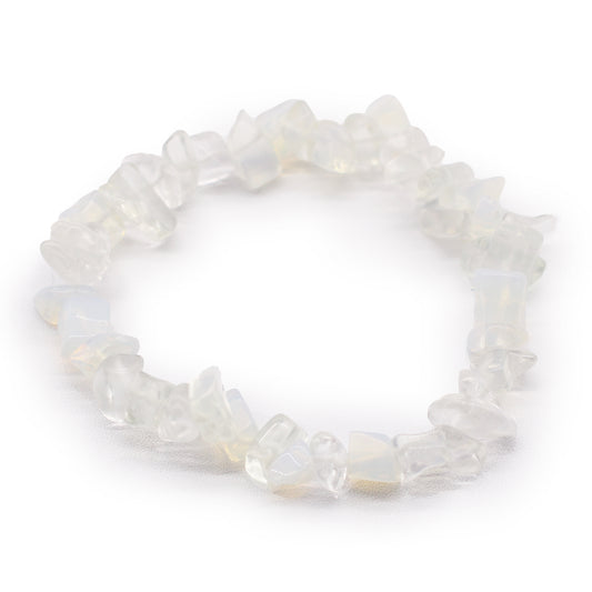 Pulseira de Opalite em Pedras Naturais Irregulares – Intuição e Transformação